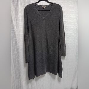 EILEEN FISHER  Knit Long Sleeve v neck aline midi Dress. Ladies size s